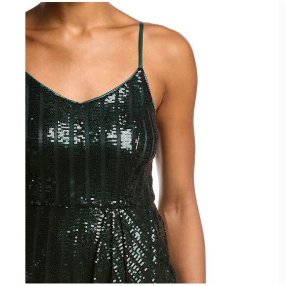 Nanette Lepore Emerald Sequin Mermaid Dress Evening Size 4 Holiday Party Evening - Picture 9 of 10